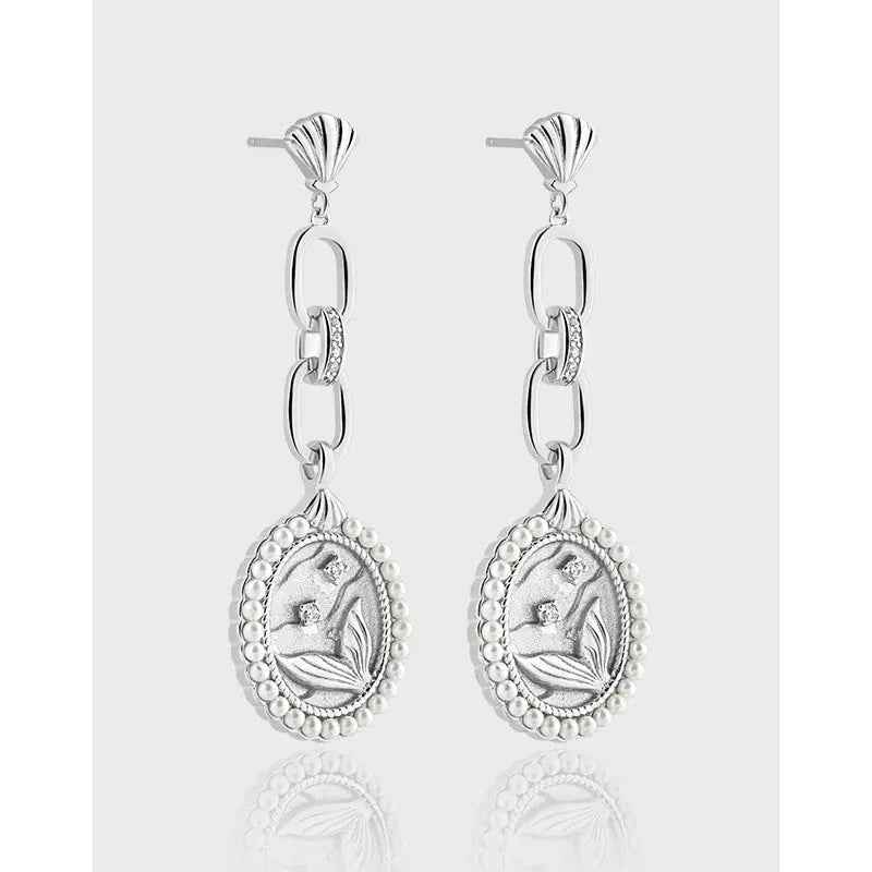 Diamond Silver Drop Earrings