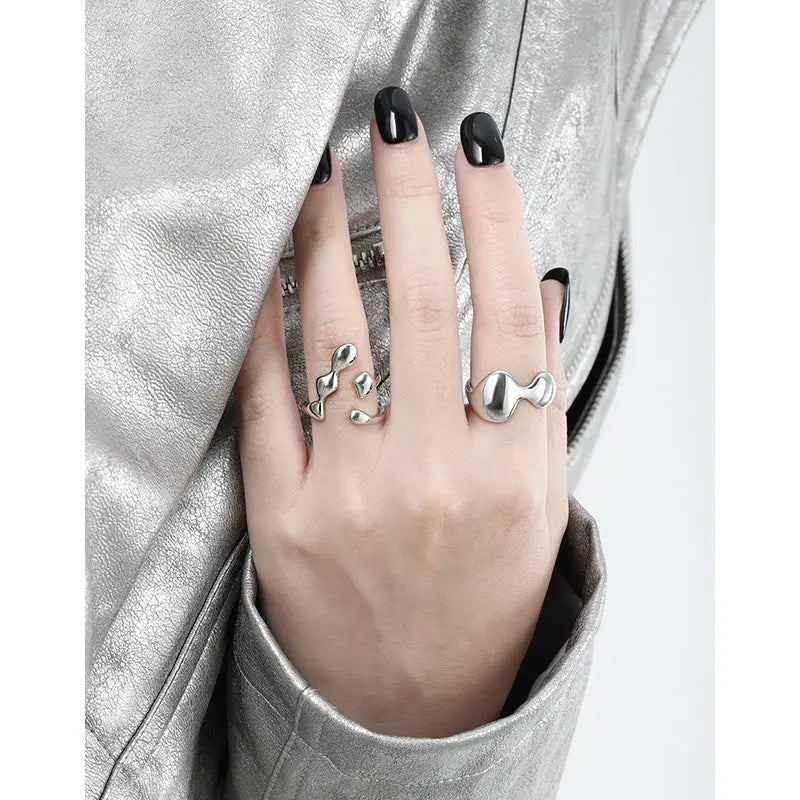 GAIA'S GEOMETRIC SIMPLICITY SILVER RING - OPHRASTUDIO