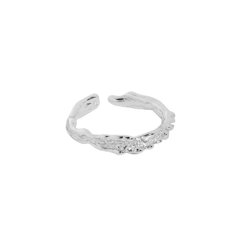 ATHENA'S MINIMALIST IRREGULAR SILVER THIN RING - OPHRASTUDIO