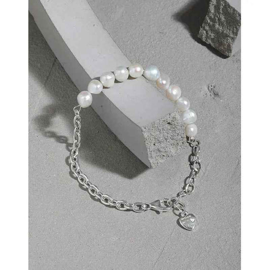 Baroque Pearl Luxe Silver Chain Bracelet