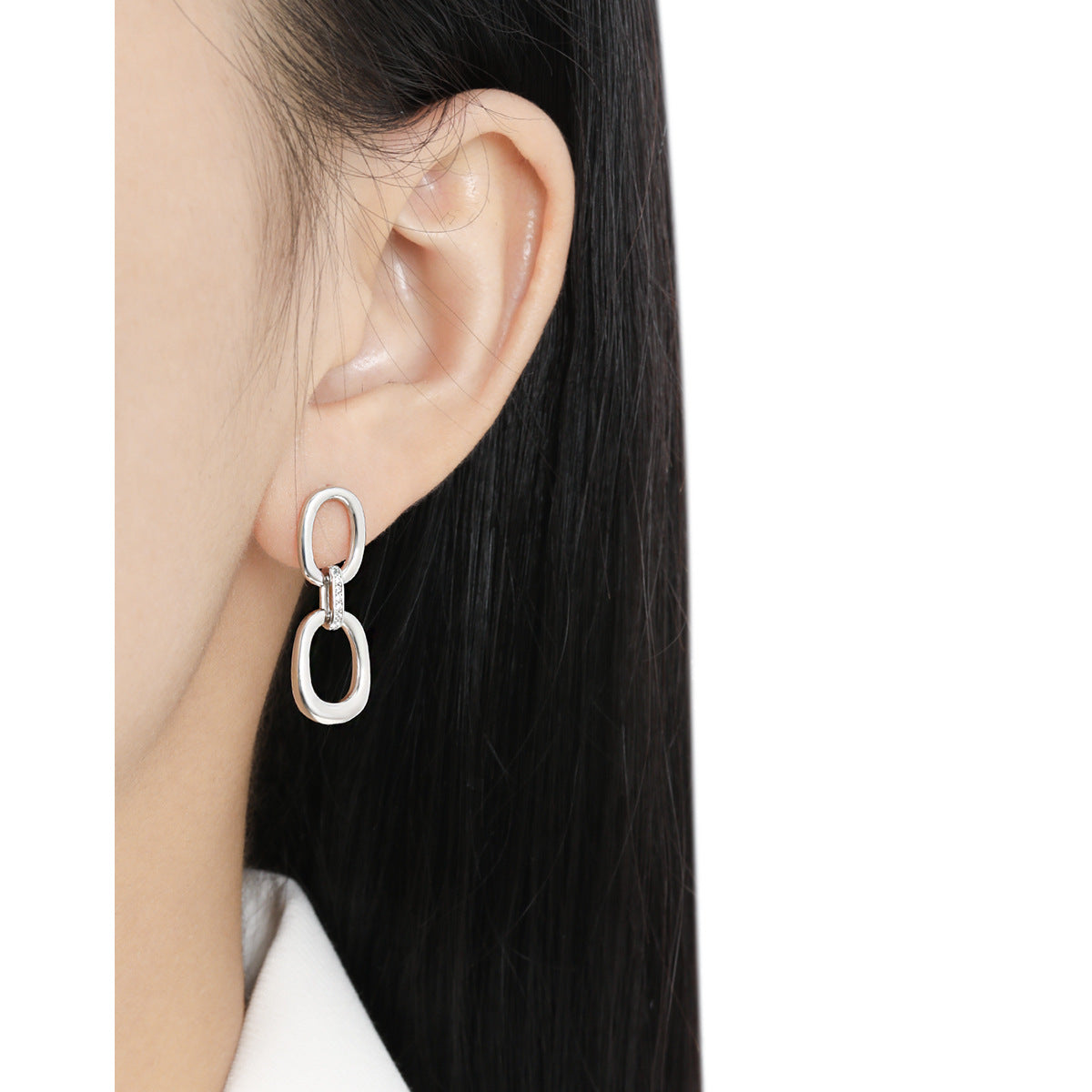 GEOMETRIC DOUBLE RING STUD EARRINGS OPHRASTUDIO