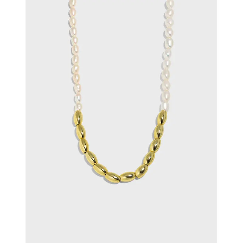 NATURAL PEARL SPLICE NECKLACE - OPHRASTUDIO