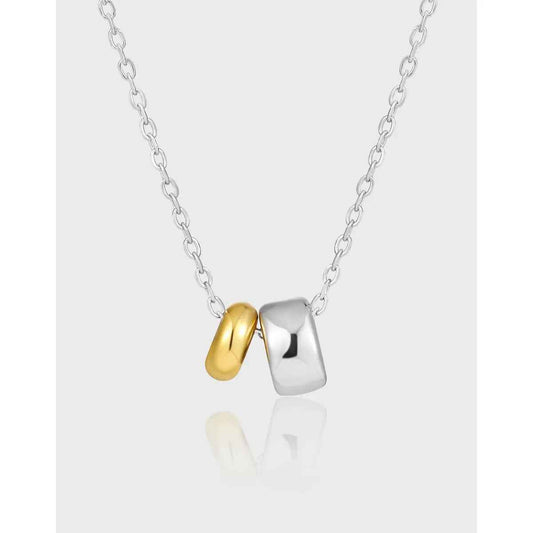 Color Round Wheel Silver Pendant Necklace