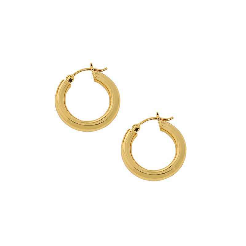 Echo's Geometric Circle Silver Hoop Earrings