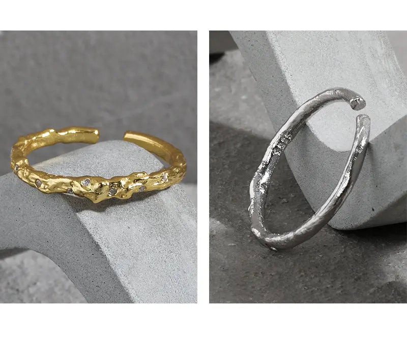 SERAPHINA'S IRREGULAR ZIRCON SILVER RING - OPHRASTUDIO