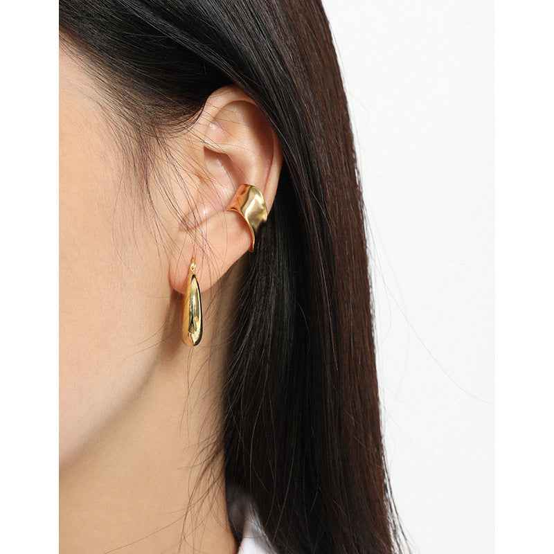 Exaggerated Irregular Sterling Silver Ear Cuff Earring