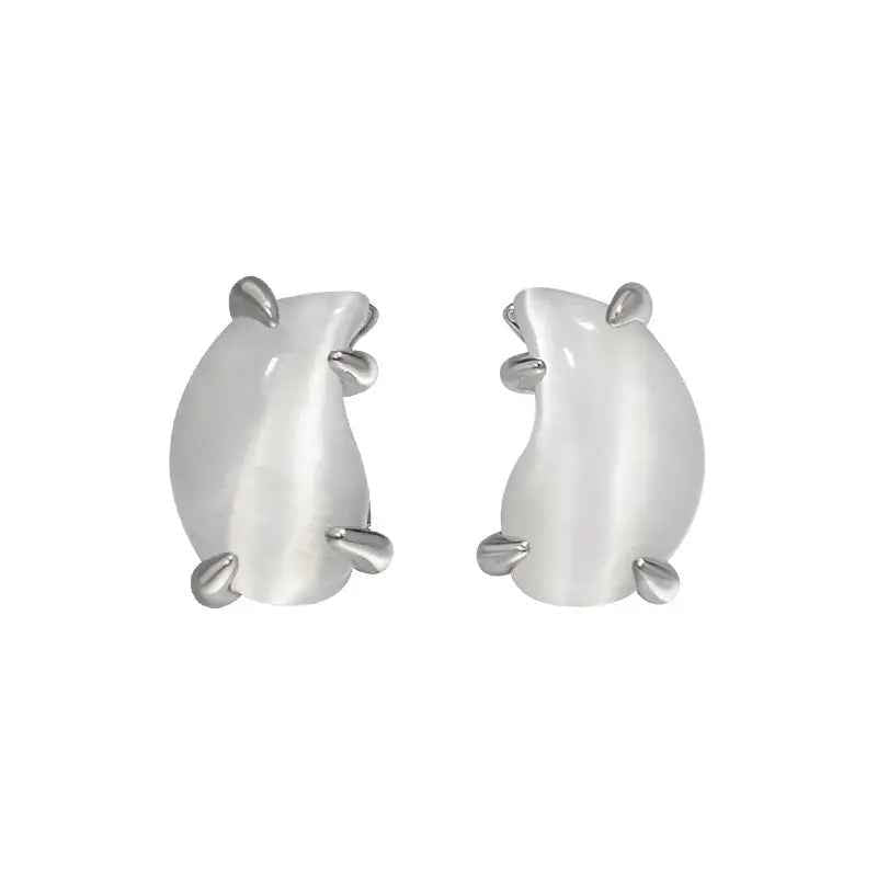 Midnight Drop Silver Stud Earrings