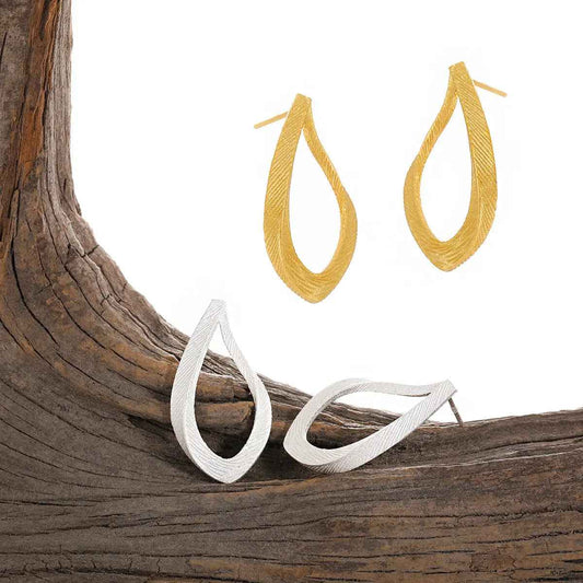 Serpentine Grace Silver Stud Earrings