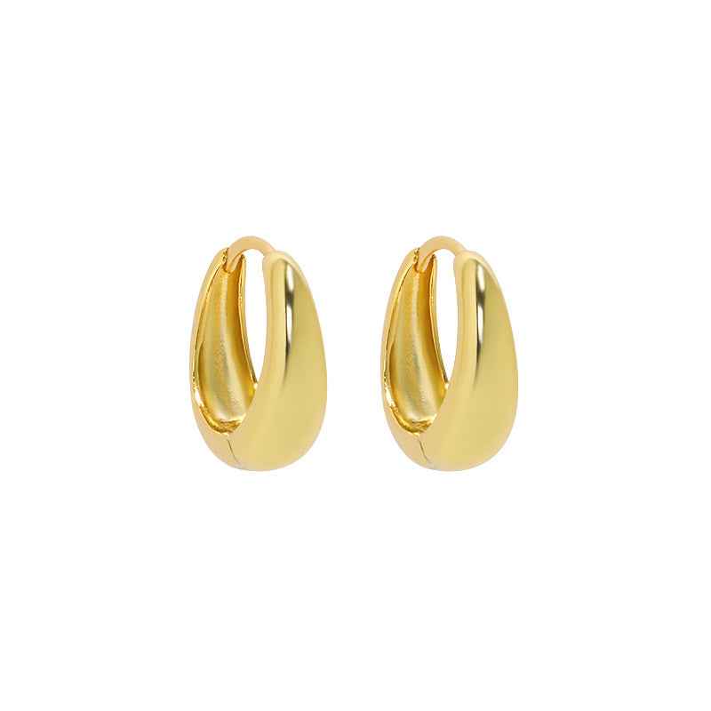 Isabella's Geometric Circle Silver Huggie Earrings