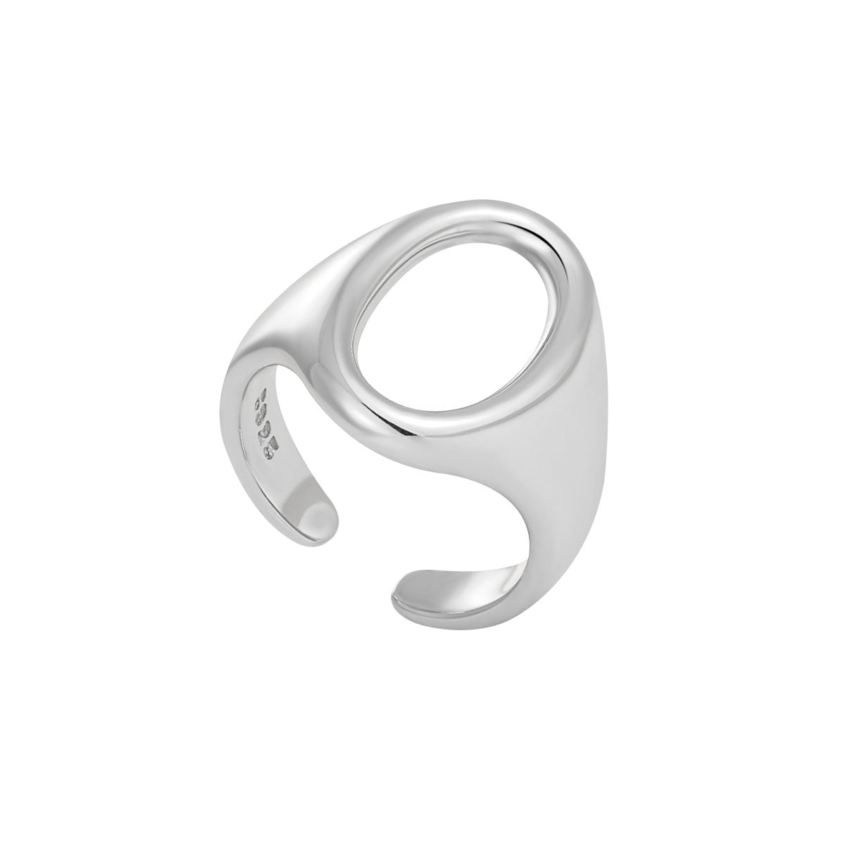 CASSIA'S OVAL HOLLOW SILVER RING - OPHRASTUDIO