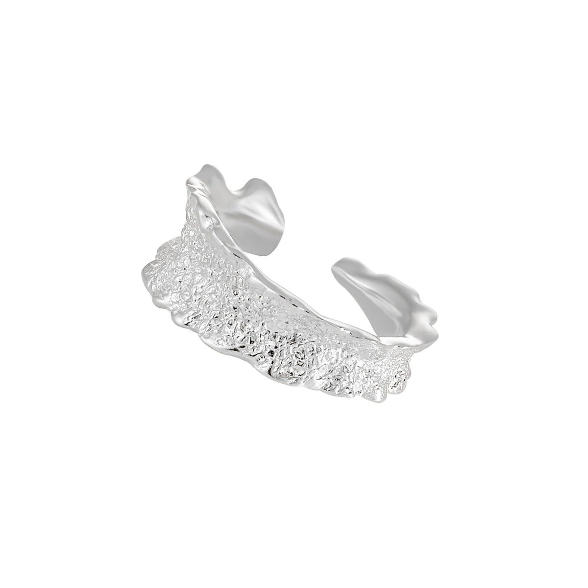 ISOLDE'S WIDE TEXTURED SILVER RING OPHRASTUDIO