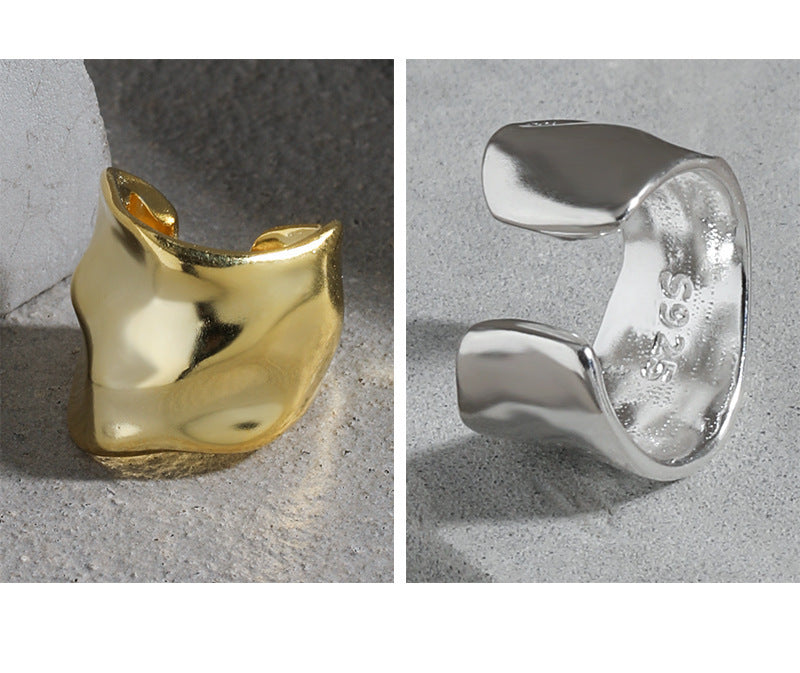 Bold Ripple Sterling Silver Ear Cuff OPHRASTUDIO