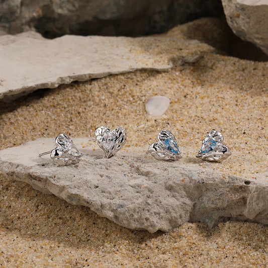 Aurora Love Silver Stud Earrings