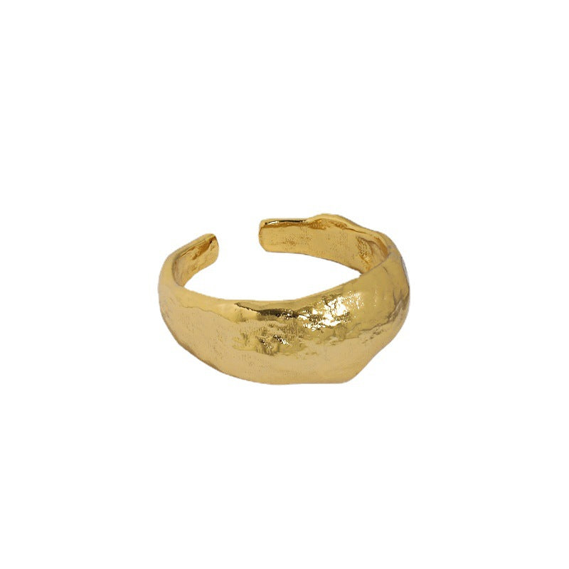 TEXTURED IRREGULAR SURFACE SILVER RING OPHRASTUDIO