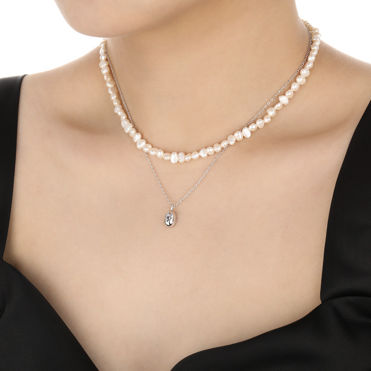 Celestial Spark Zircon Silver Pendant Necklace OPHRASTUDIO