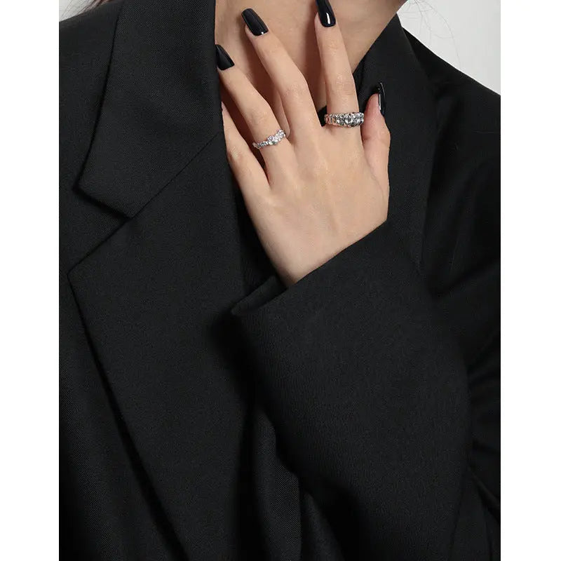 HEPHAESTUS' LAVA TEXTURE SILVER RING - OPHRASTUDIO