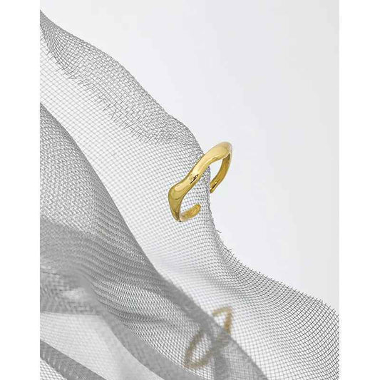 Selene's Irregular Texture Silver Stacking Ring