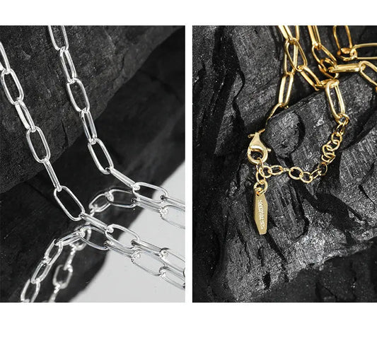 Niche Simple Silver Chain Necklace