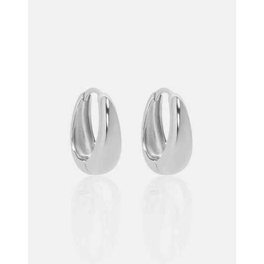 Isabella's Geometric Circle Silver Huggie Earrings