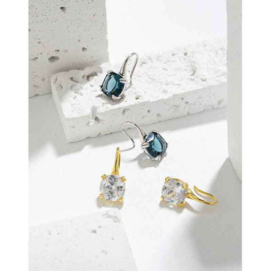 Astra's Sparkling Silver Drop Earrings