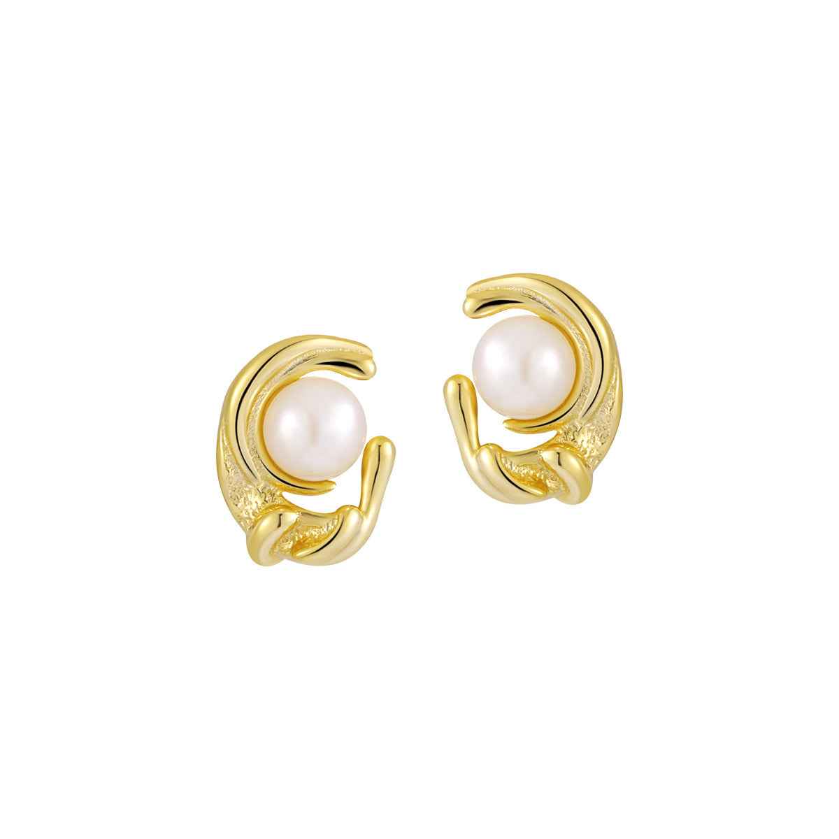 Fairy Silver Pearl Stud Earrings