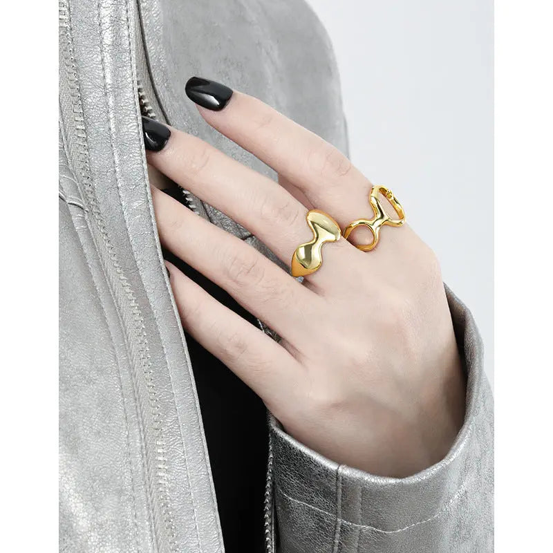 GAIA'S GEOMETRIC SIMPLICITY SILVER RING - OPHRASTUDIO