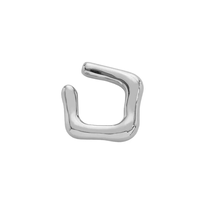 IRREGULAR TEXTURE SQUARE EAR CLIP - OPHRASTUDIO