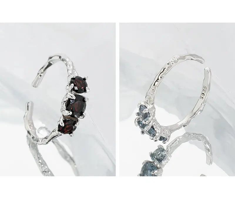 THALIA'S TRIPLE ZIRCON MINIMALIST SILVER RING - OPHRASTUDIO