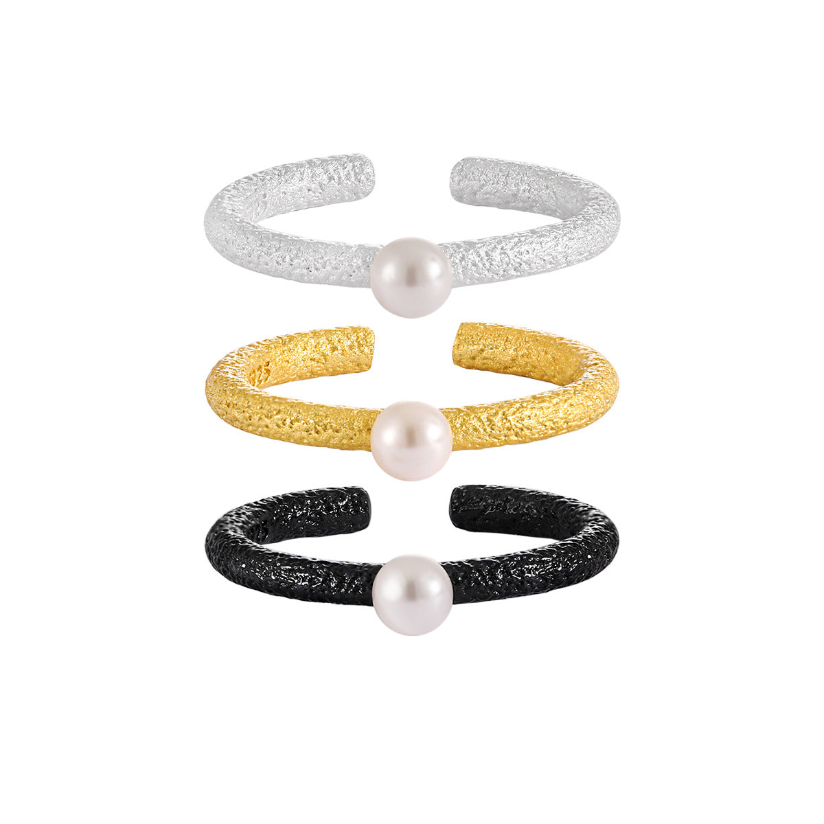 TIANA'S PEARL STRIPE SILVER RING OPHRASTUDIO