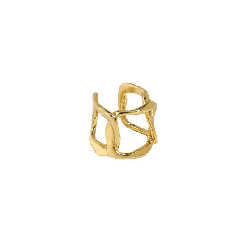 GEOMETRIC SQUARE HOLLOW EAR CLIP OPHRASTUDIO