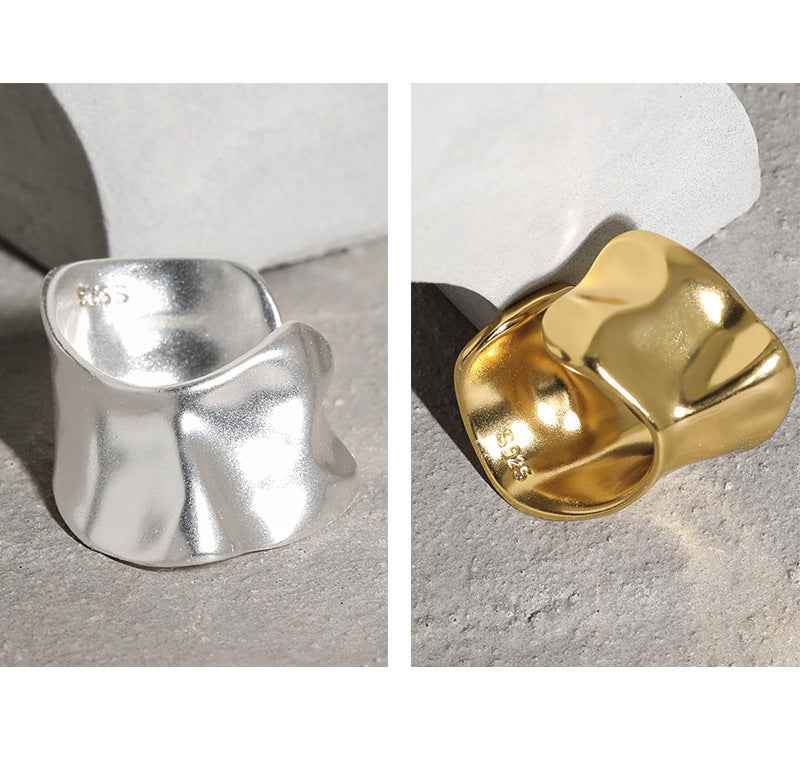 Exaggerated Irregular Sterling Silver Ear Cuff Earring