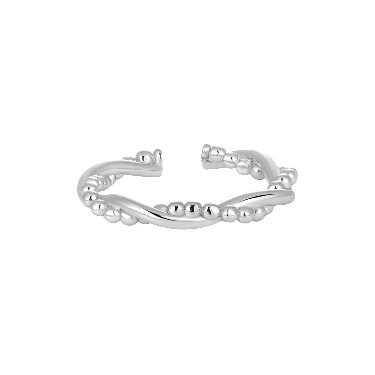 LOVERS' WHISPER ROUND BEAD SILVER RING OPHRASTUDIO