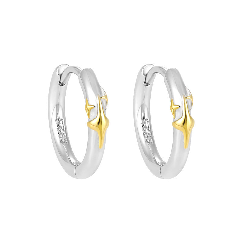 Mango Star Silver Huggie Earrings