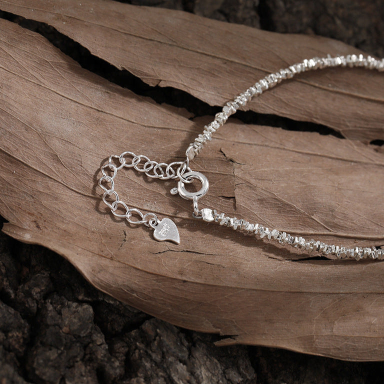 Shimmering Crystal-Cut Silver Chain Bracelet OPHRASTUDIO