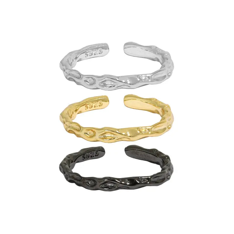 ATHENA'S INDUSTRIAL TEXTURE SILVER RING - OPHRASTUDIO