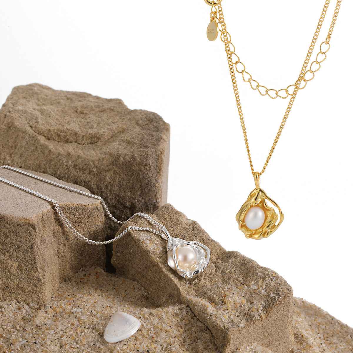 Ariel's Silver Pearl Necklace
