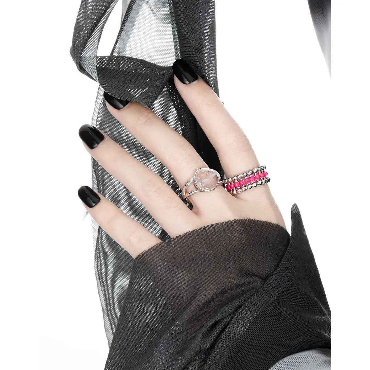 Isolde's Crystal Silver Statement Ring