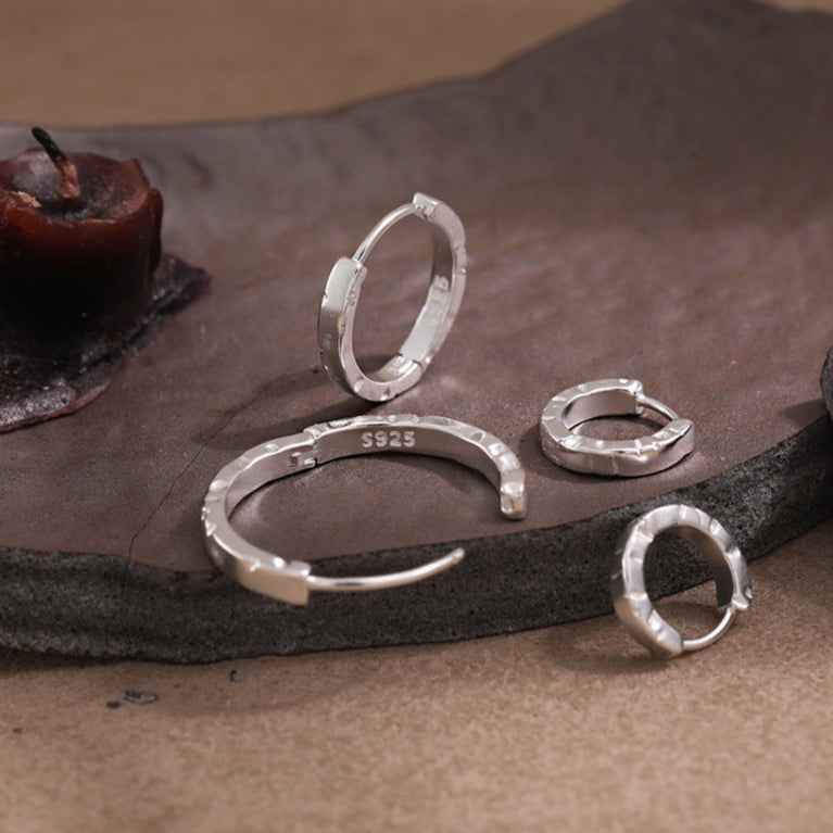 Matte Texture Hoop Earrings