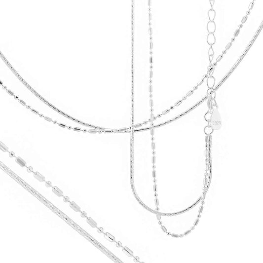 Double-Layer Silver Chain Bracelet