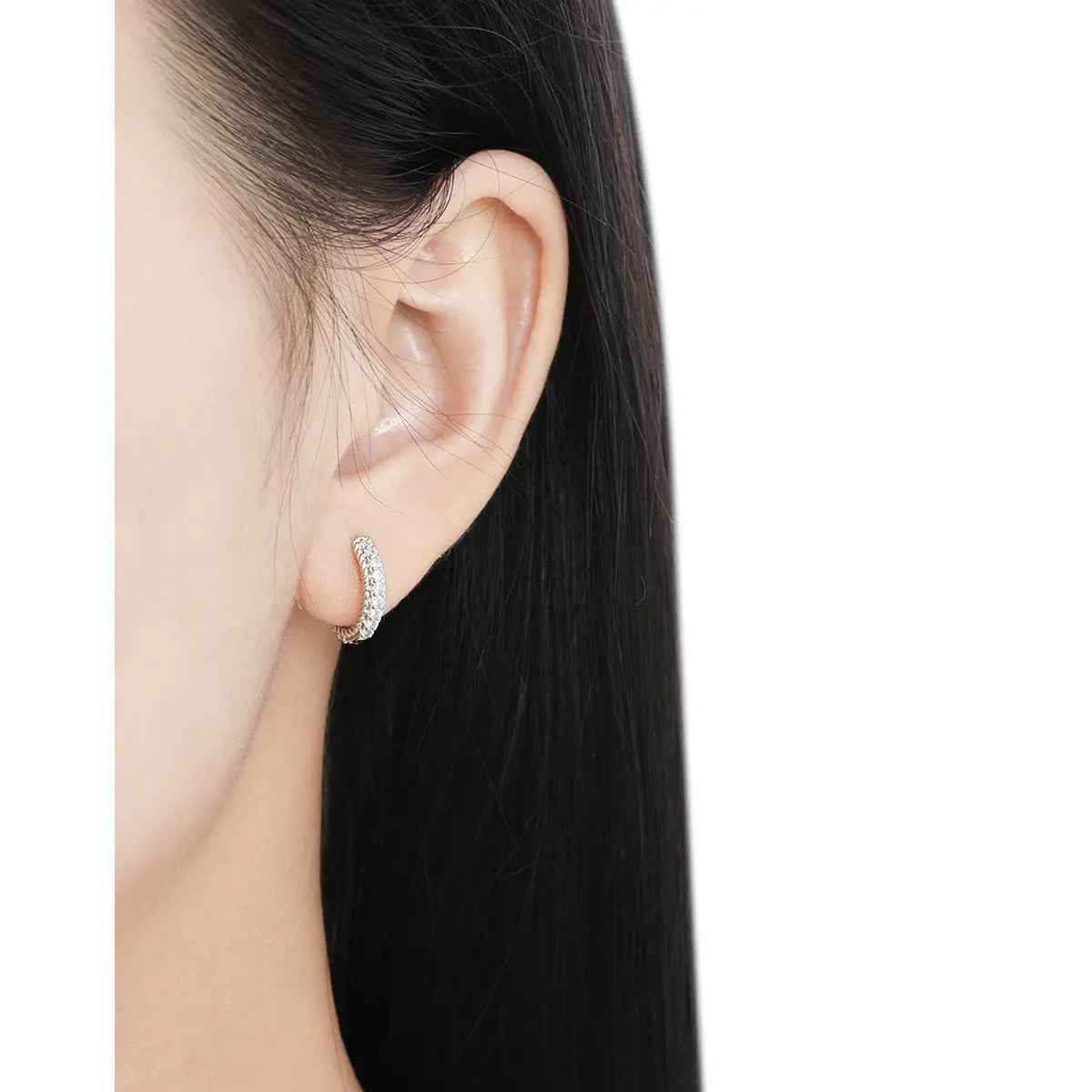 Luxury Silver Huggie Earrings