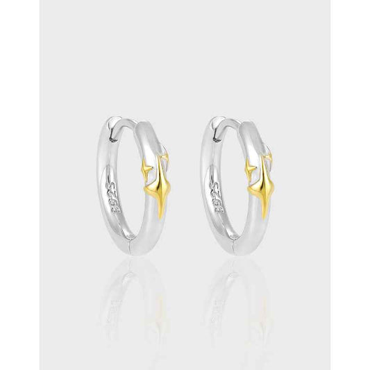Mango Star Silver Huggie Earrings