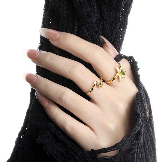 Polished Wave Statement Ring