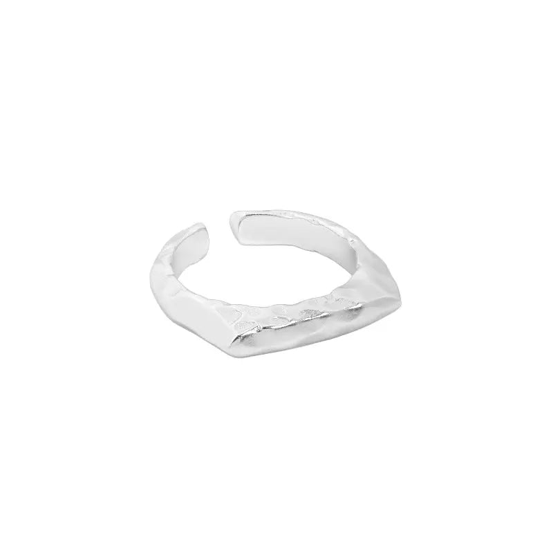 ELARA'S MINIMALIST TEXTURE SILVER RING - OPHRASTUDIO