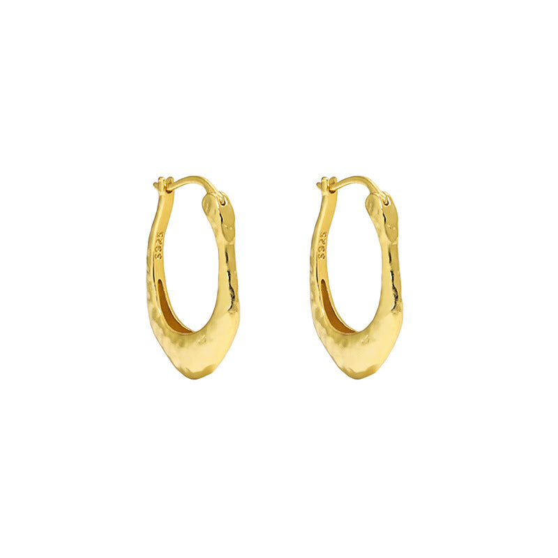 IRREGULAR SURFACE U-SHAPED EARRINGS OPHRASTUDIO