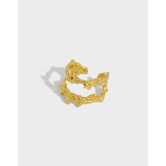 Irregular Wave Sterling Silver Ear Cuff Earring