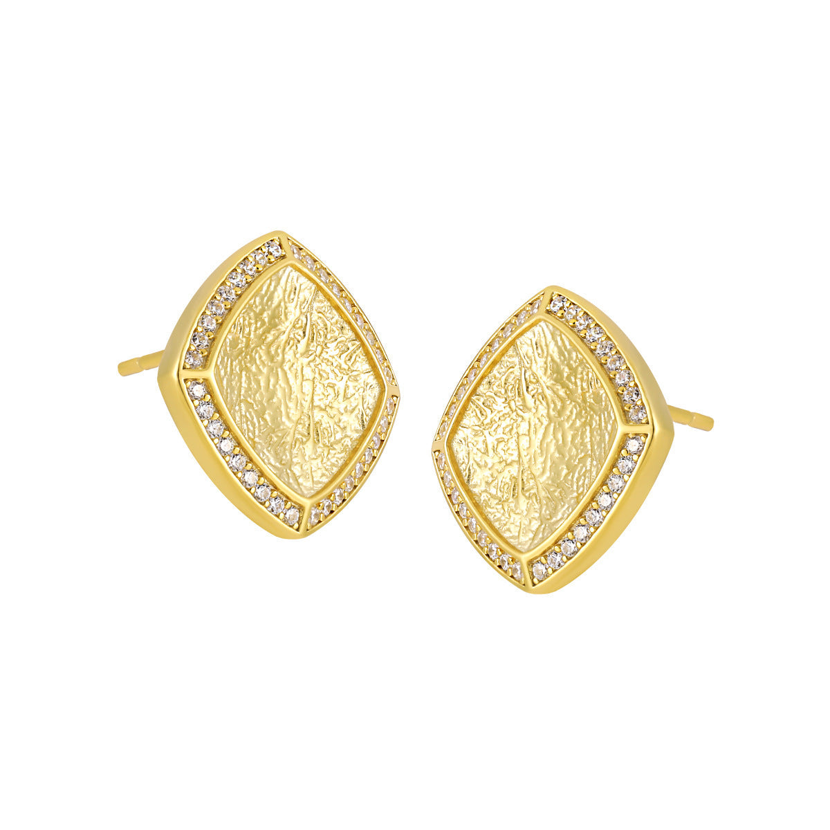 Geometric Silver Square Stud Earrings