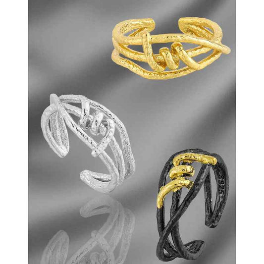 Seraphina's Multi-Layer Knot Silver Statement Ring