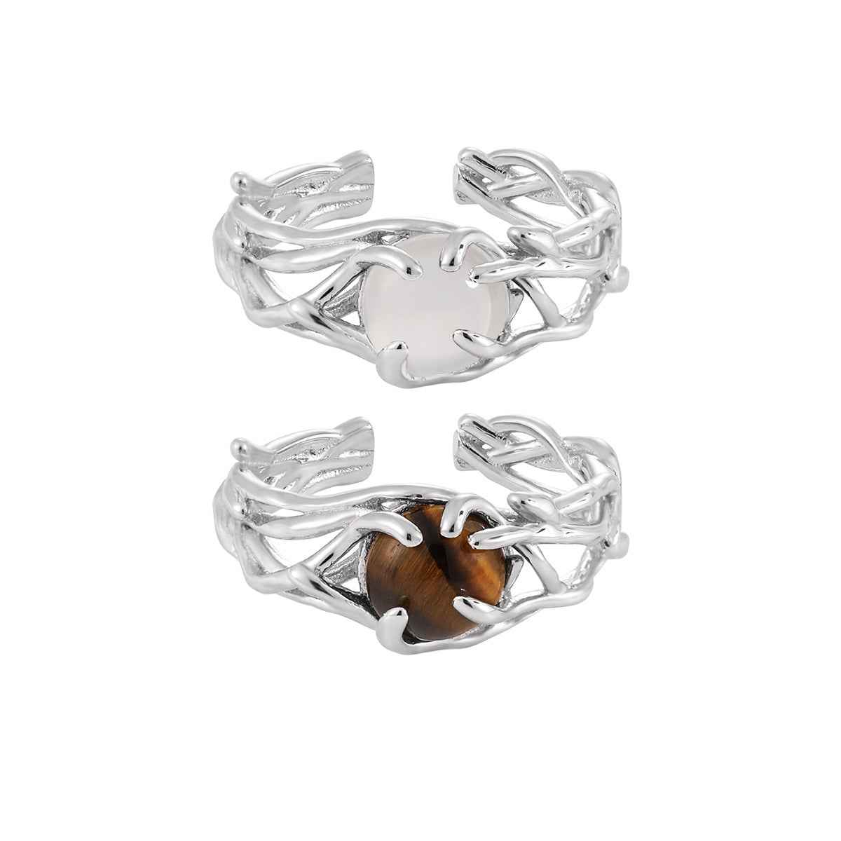 Aurora's Gleam Hollow Silver Statement Ring