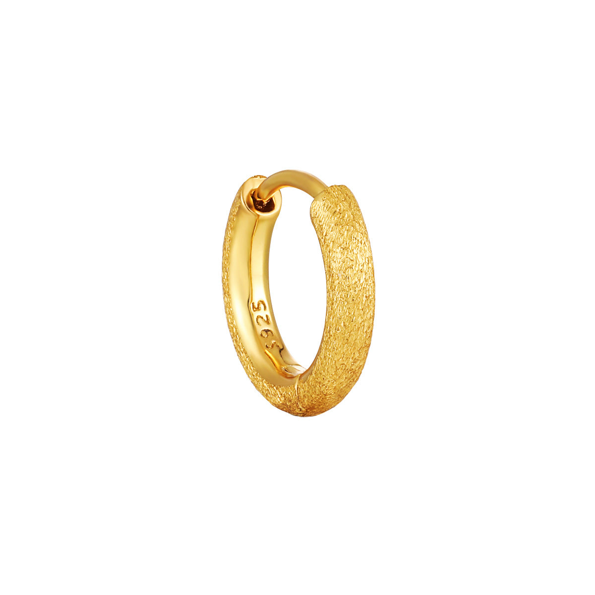 Minimalist Matte Sterling Silver Huggie Earring OPHRASTUDIO