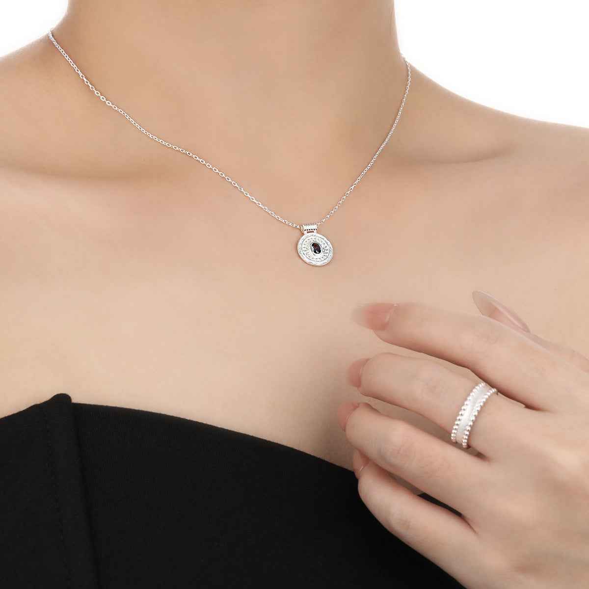 Sapphire Medallion Pendant Necklace